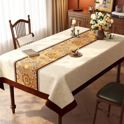 Boho Moroccan Tile Patchwork Tablecloth