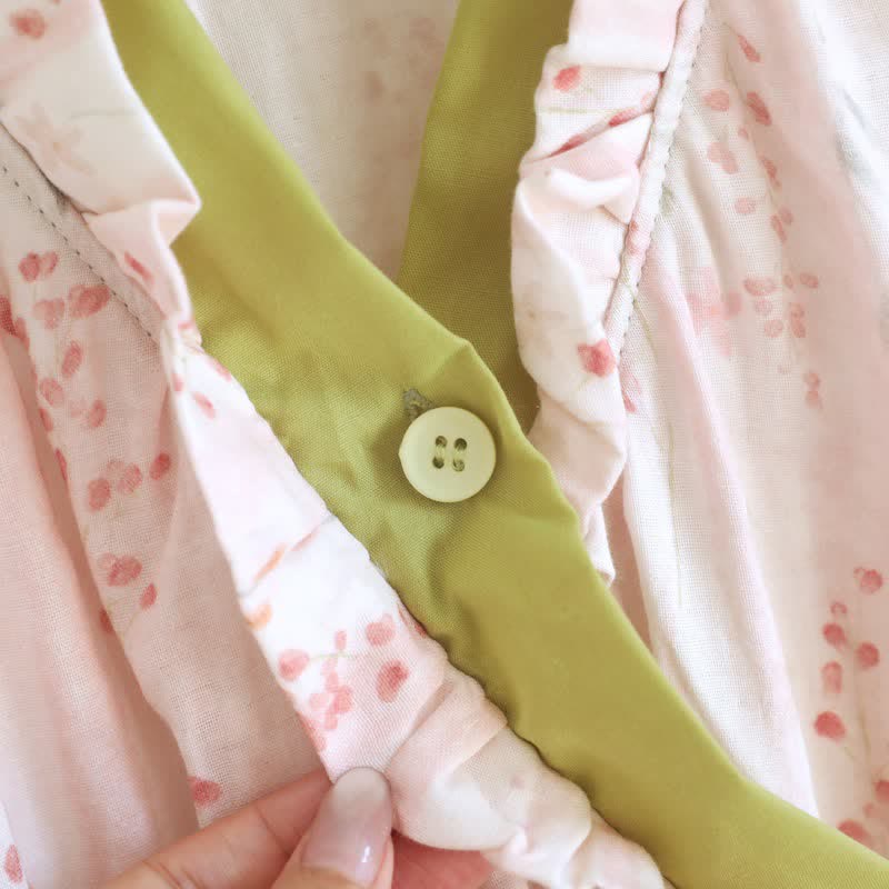 Ditsy Floral Cotton Gauze Kimono Nightgown
