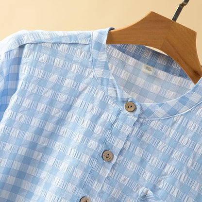 Classic Plaid Pure Cotton Nightgown