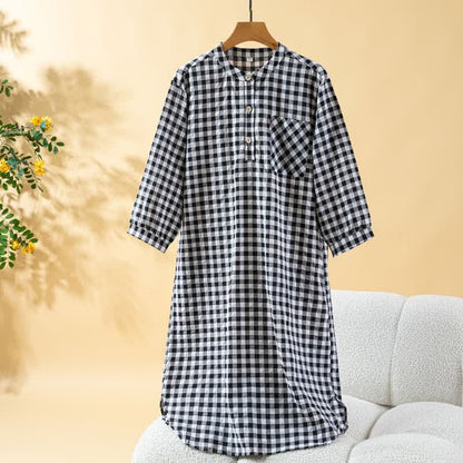 Classic Plaid Pure Cotton Nightgown