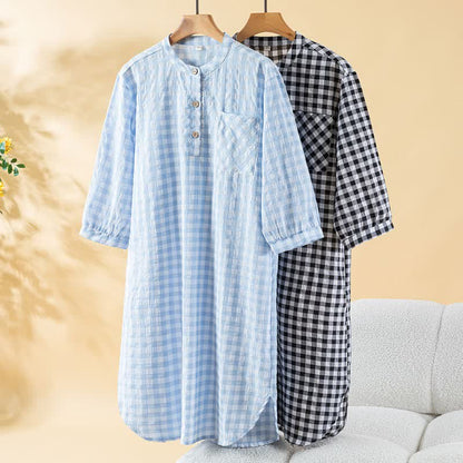 Classic Plaid Pure Cotton Nightgown