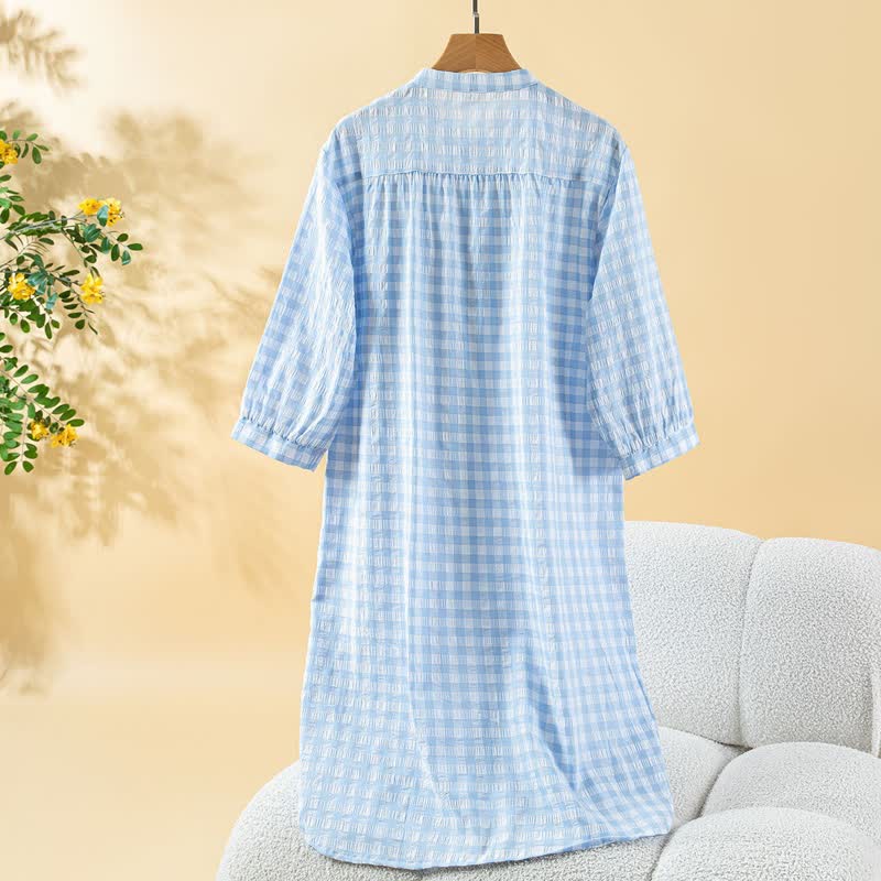 Classic Plaid Pure Cotton Nightgown