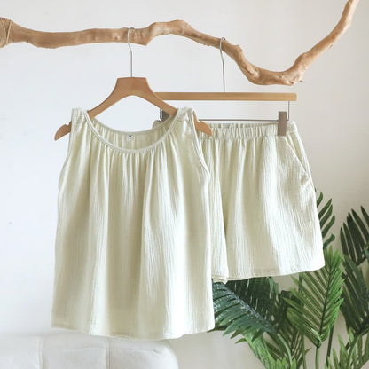 Cotton Double Gauze Tank Top & Shorts Set