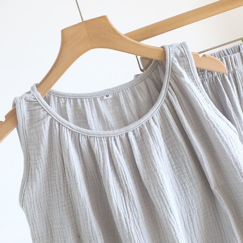 Cotton Double Gauze Tank Top & Shorts Set