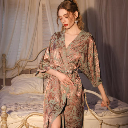 Artistc Floral Inspired 3/4 Sleeve Robe