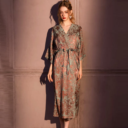Artistc Floral Inspired 3/4 Sleeve Robe