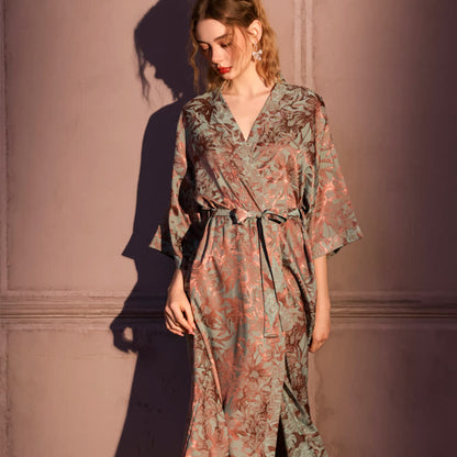 Artistc Floral Inspired 3/4 Sleeve Robe