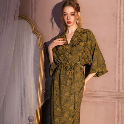 Artistc Jacquard Inspired 3/4 Sleeve Robe
