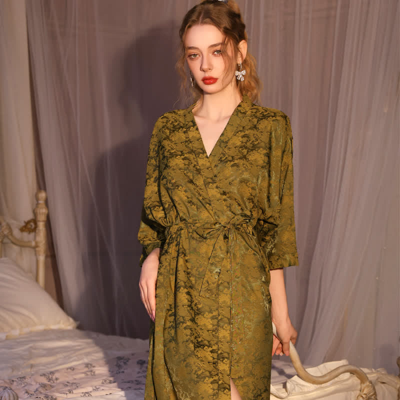 Artistc Jacquard Inspired 3/4 Sleeve Robe