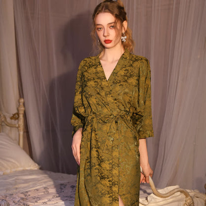 Artistc Jacquard Inspired 3/4 Sleeve Robe