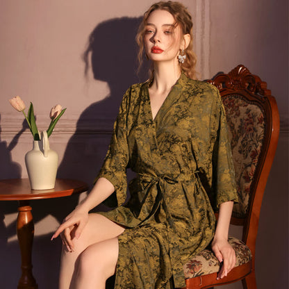Artistc Jacquard Inspired 3/4 Sleeve Robe