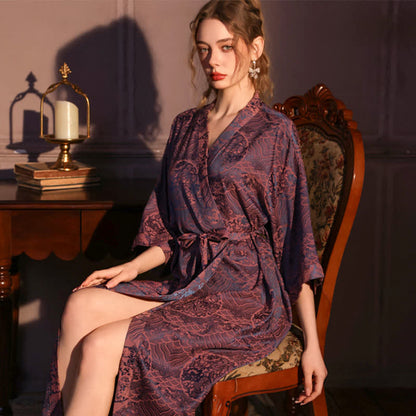 Abstract Pattern 3/4 Sleeve Robe