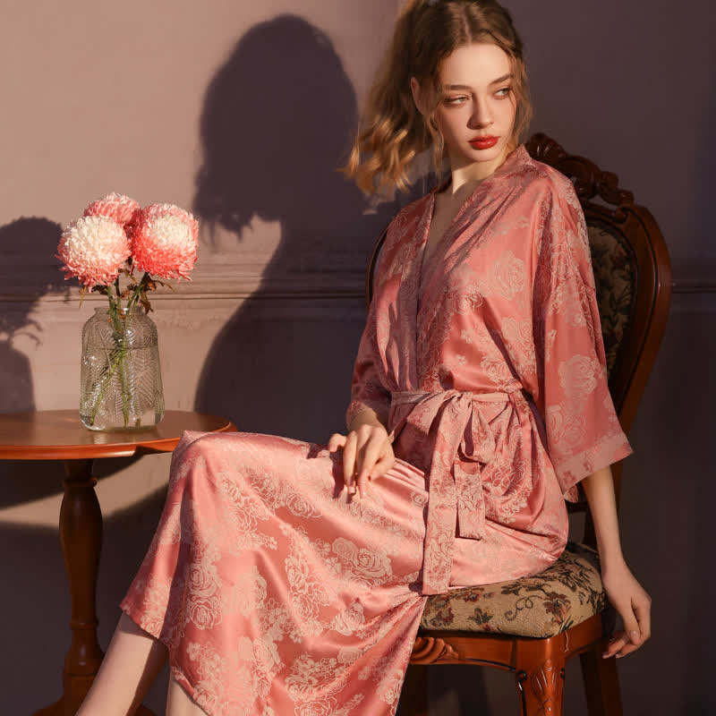 Romantic Rose 3/4 Sleeve Kimono Robe