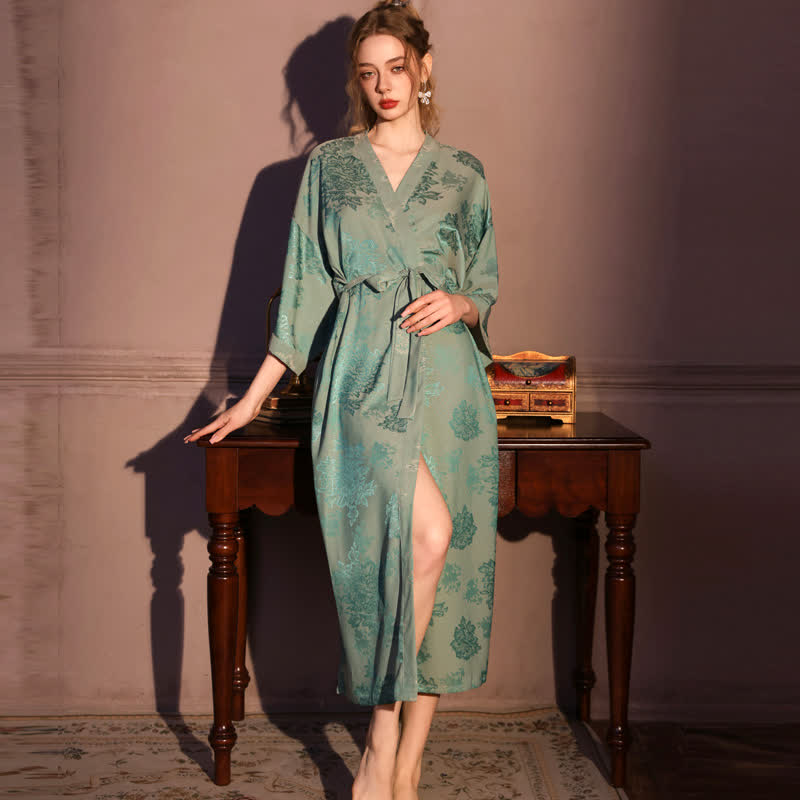 Luxury Floral 3/4 Sleeve Kimono Robe