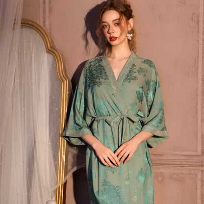 Luxury Floral 3/4 Sleeve Kimono Robe