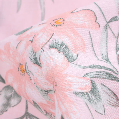 Pink Floral Cotton Gauze Kimono Robe