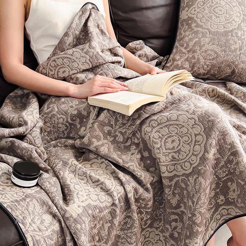 Vintage Pattern Cotton Gauze Quilt Blanket