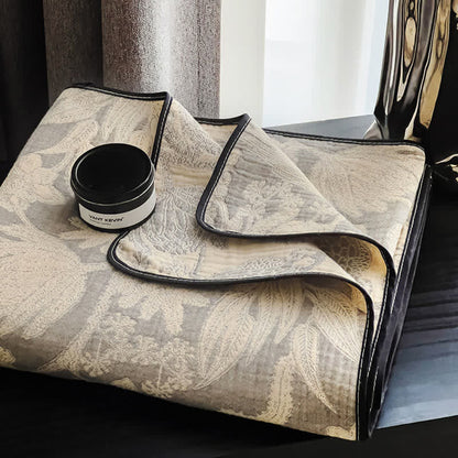 Floral & Leaf Cotton Gauze Quilt Blanket