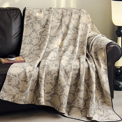 Floral & Leaf Cotton Gauze Quilt Blanket