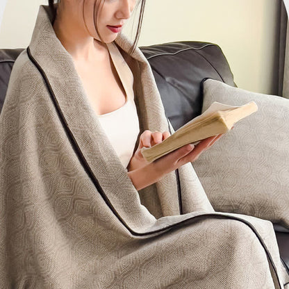 Wavy Pattern Cotton Gauze Quilt Blanket