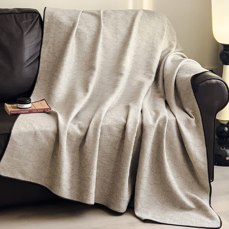 Wavy Pattern Cotton Gauze Quilt Blanket