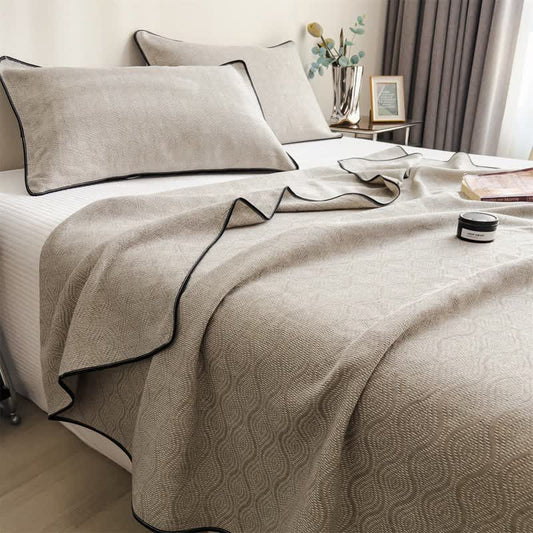Wavy Pattern Cotton Gauze Quilt Blanket