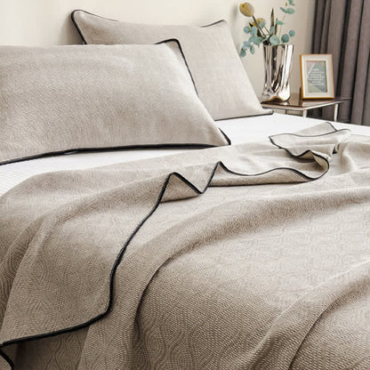 Wavy Pattern Cotton Gauze Quilt Blanket