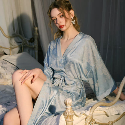 Peony Floral 3/4 Sleeve Kimono Robe
