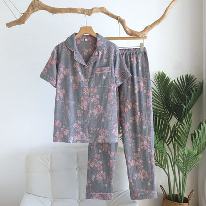 Branch & Floral Pure Cotton Pajama Set