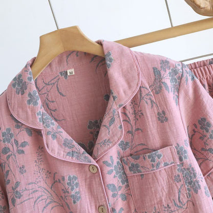 Branch & Floral Pure Cotton Pajama Set