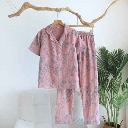 Branch & Floral Pure Cotton Pajama Set