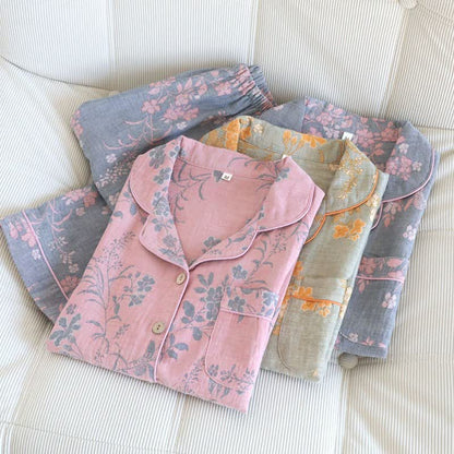 Branch & Floral Pure Cotton Pajama Set