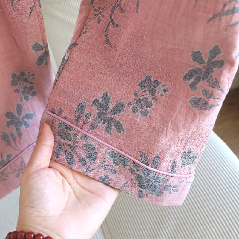 Branch & Floral Pure Cotton Pajama Set