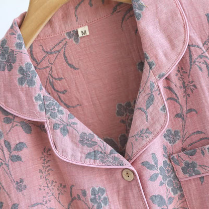 Branch & Floral Pure Cotton Pajama Set