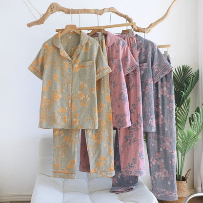 Branch & Floral Pure Cotton Pajama Set