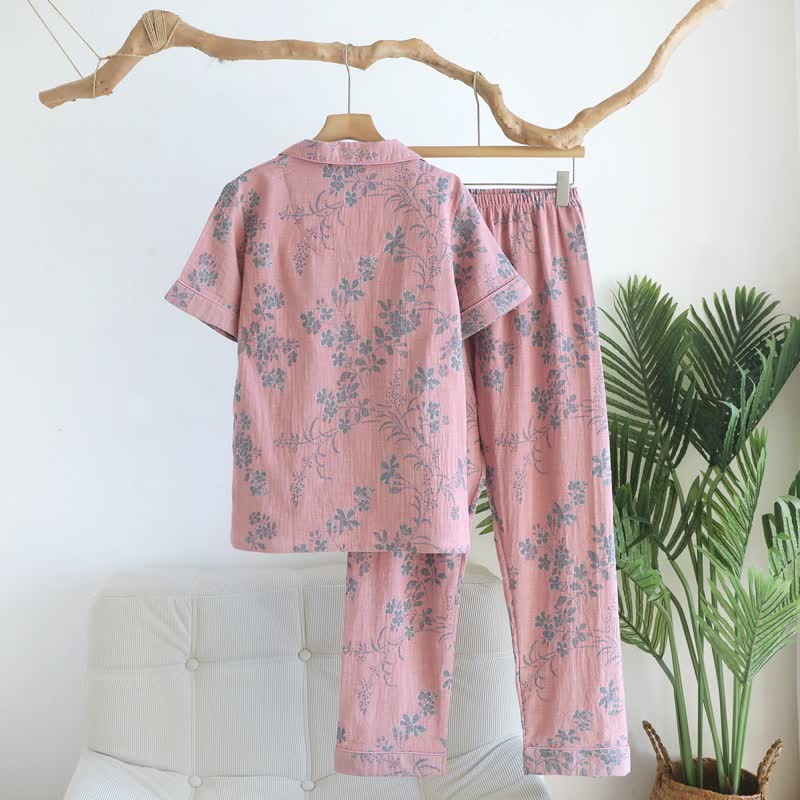 Branch & Floral Pure Cotton Pajama Set