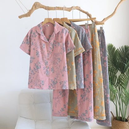 Branch & Floral Pure Cotton Pajama Set