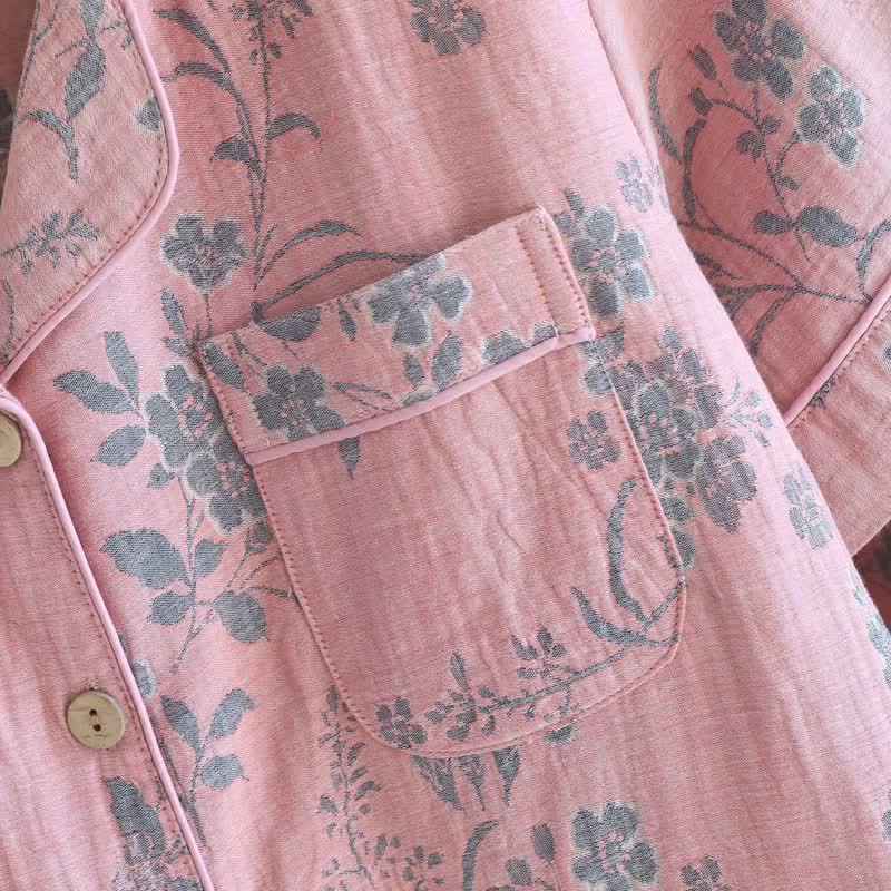 Branch & Floral Pure Cotton Pajama Set