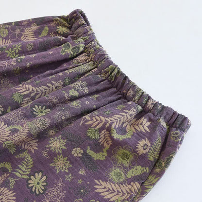 Purple Mimosa Cotton Double Gauze Pajamas