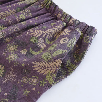 Purple Mimosa Cotton Double Gauze Pajamas