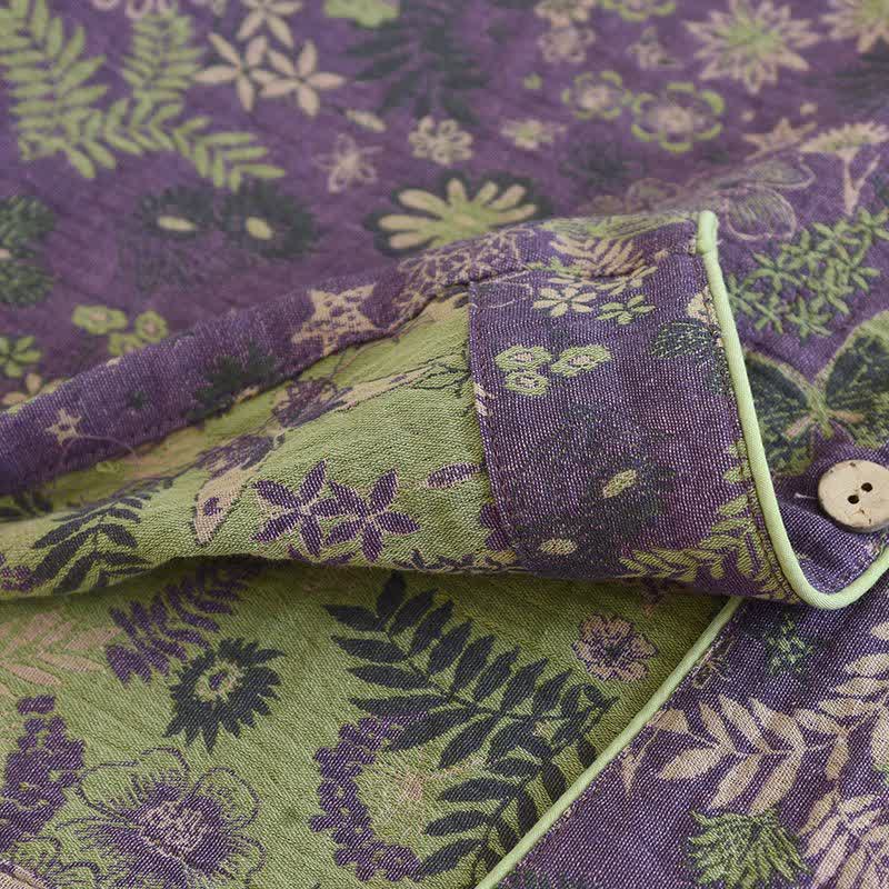 Purple Mimosa Cotton Double Gauze Pajamas