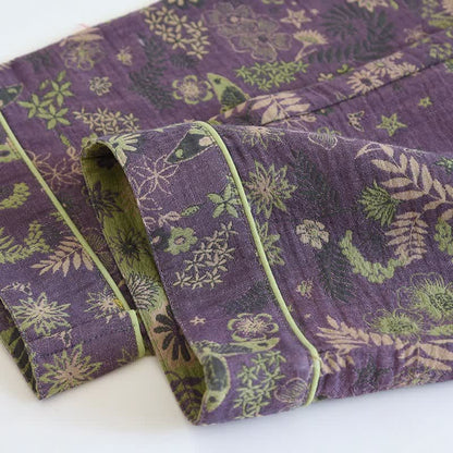 Purple Mimosa Cotton Double Gauze Pajamas