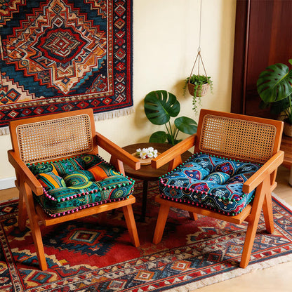 Bohemian Cotton Linen Ethnic Chair Pad