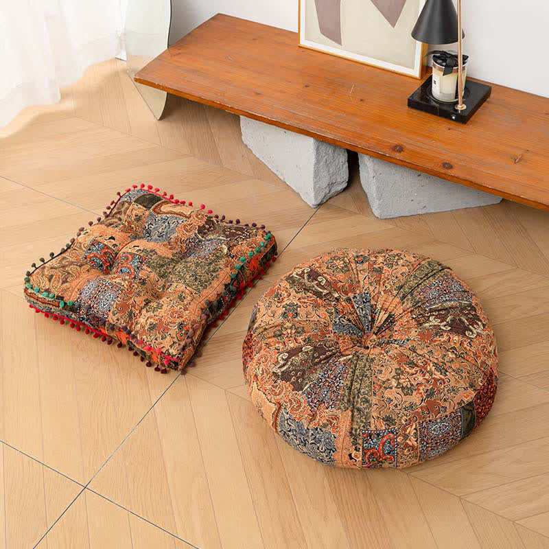 Bohemian Patchwork Mandala Floor Pillow