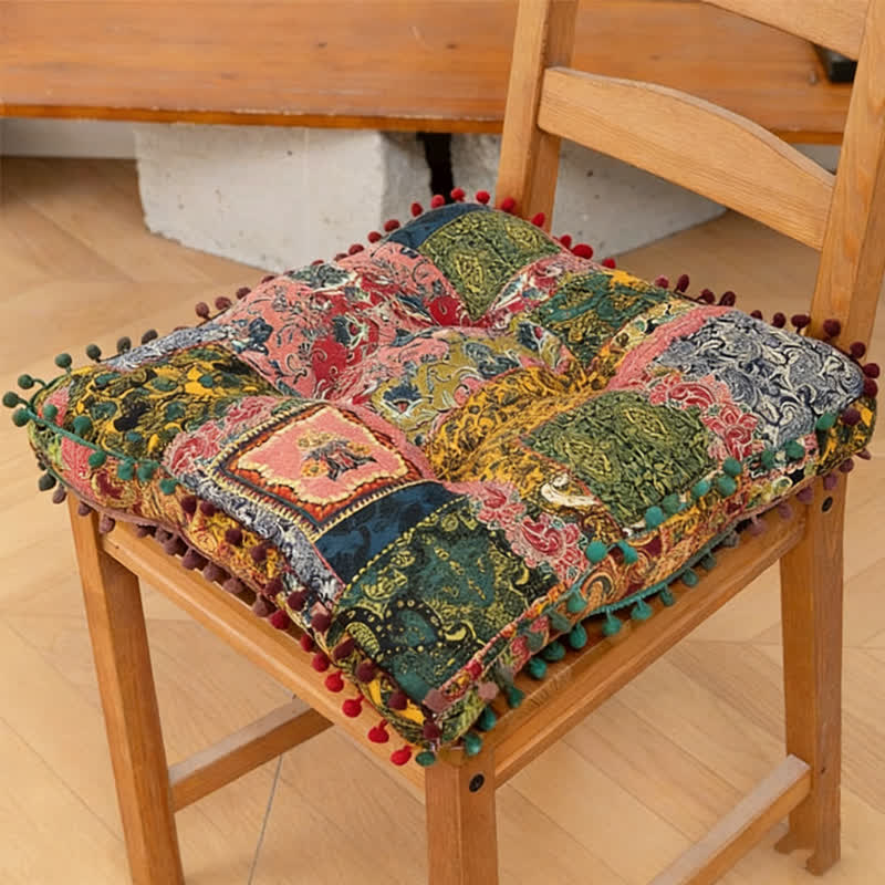 Bohemian Patchwork Mandala Floor Pillow