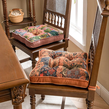Bohemian Patchwork Chair Pad with Secure Ties
