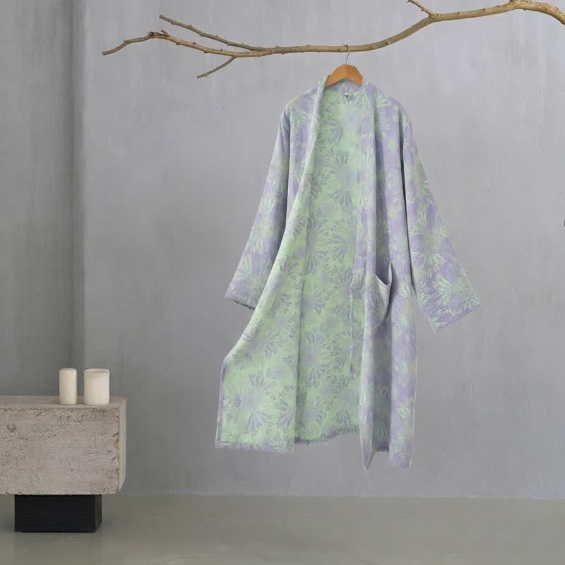 Peach Blossom Cotton Double Gauze Kimono Robe
