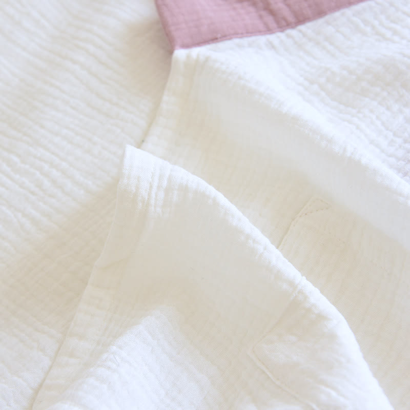 Japanese-Style Cotton Gauze Short Sleeve Pajama Set
