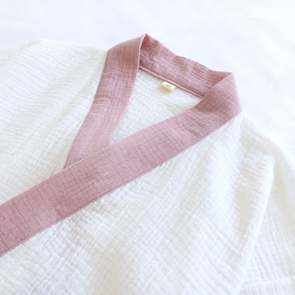 Japanese-Style Cotton Gauze Short Sleeve Pajama Set