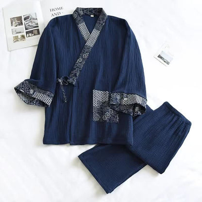 Ethnic Style Cotton Gauze Kimono Pajamas